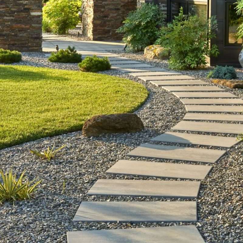 Use natural stone for the walkway