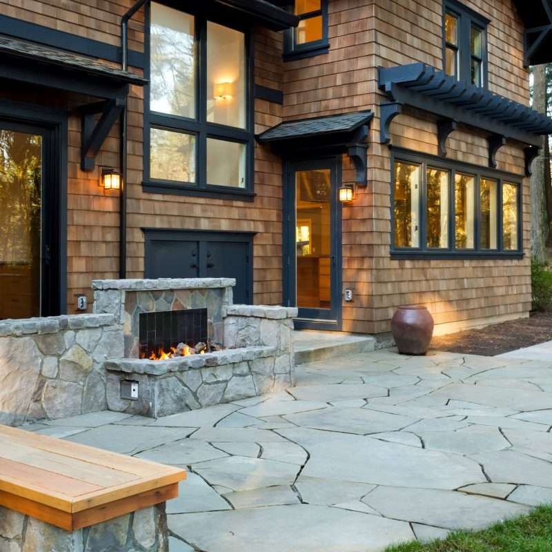 flagstone firepit