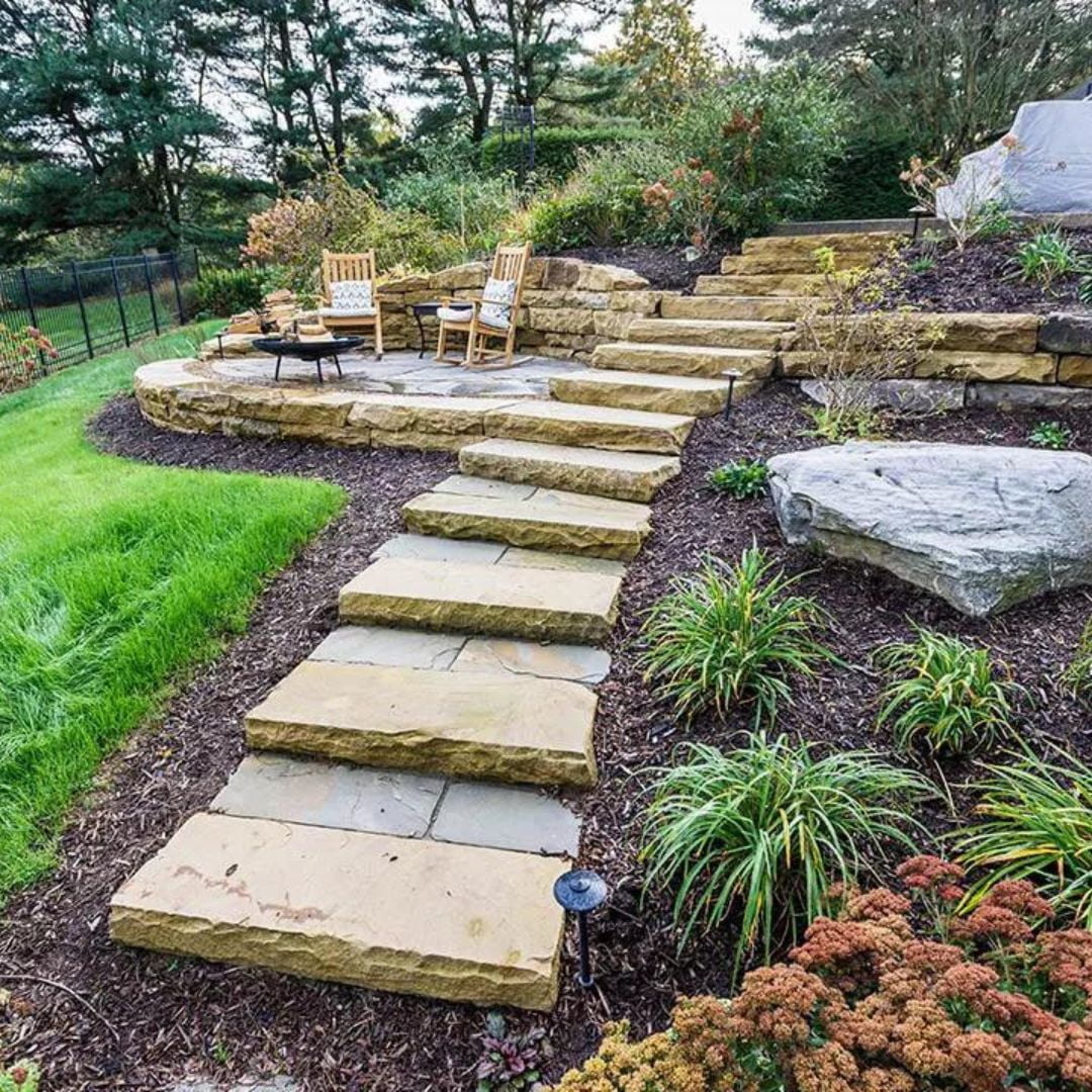 outdoor natural stone installation