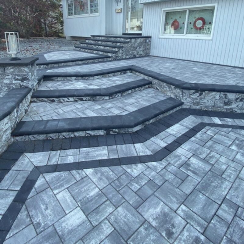 interlocking steps installation project in pickering