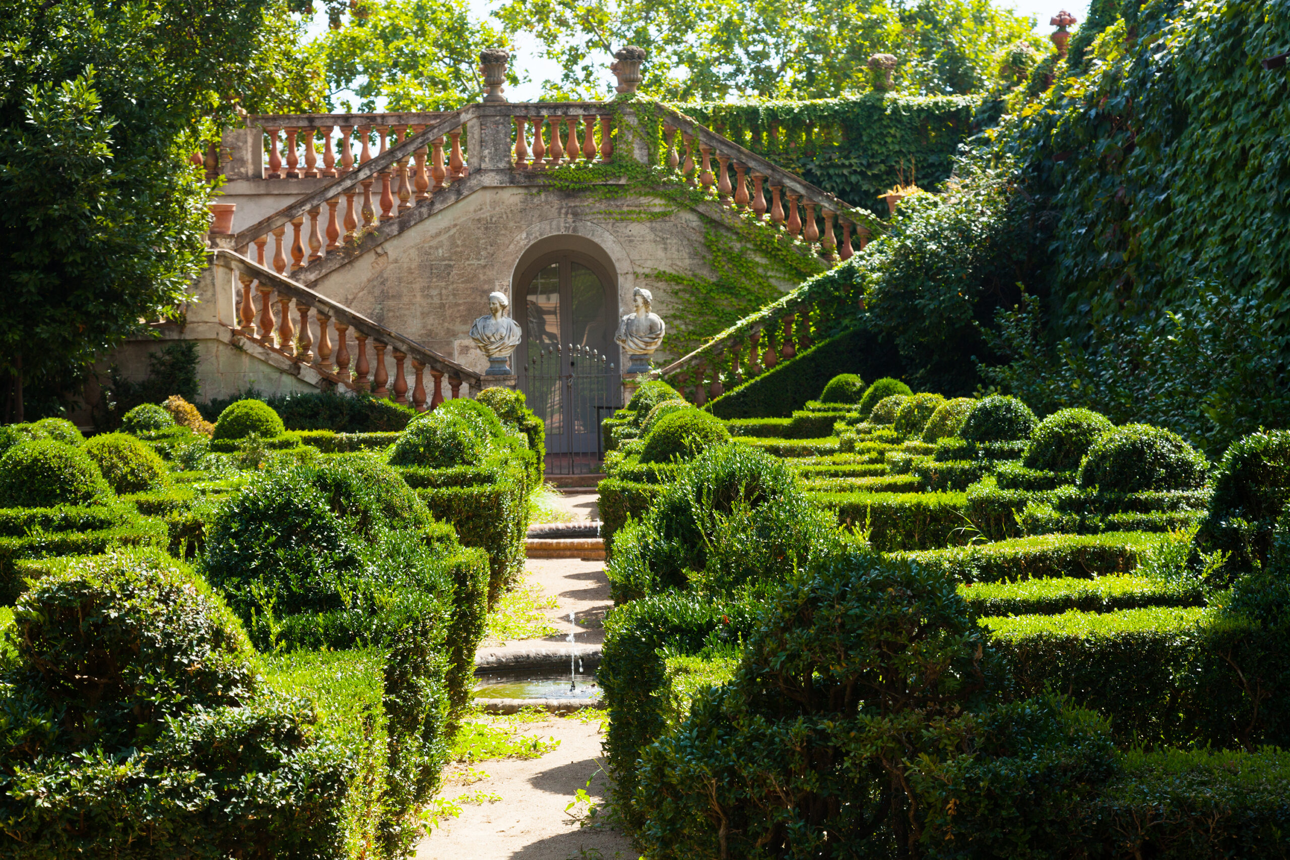 Desvalls Palace at Labyrinth Park in Barcelona, Spain.
The park was founded in 1791